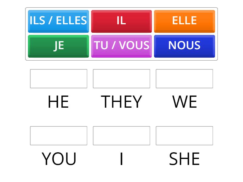 Les Pronoms Personnels Sujets - Match Up