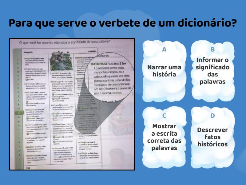 Uso do Dicionário - 3ºano fundamental I - Questionário