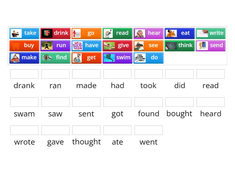 Spotlight 5 Unit 9 Past Simple Irregular Verbs - Match up