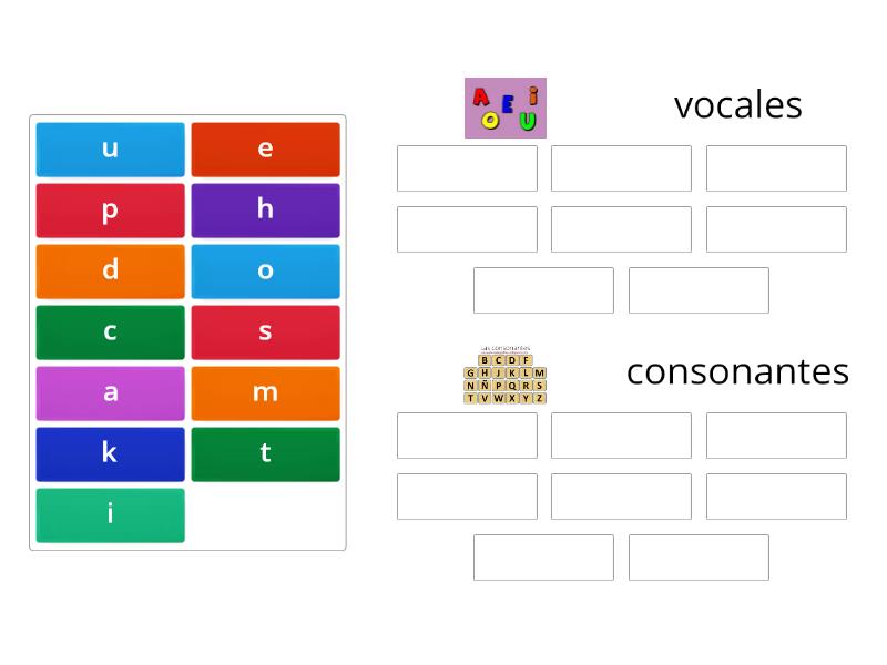 Clasificar vocales y consonantes - Group sort