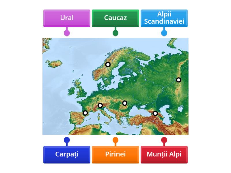 Relieful Europei (munții) - Labelled diagram