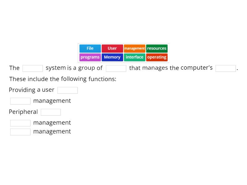 Plenary 4.3 - Operating systems - Complete the sentence