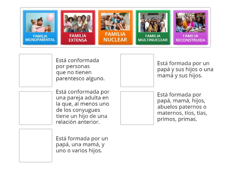 TIPOS DE FAMILIA - Une las parejas