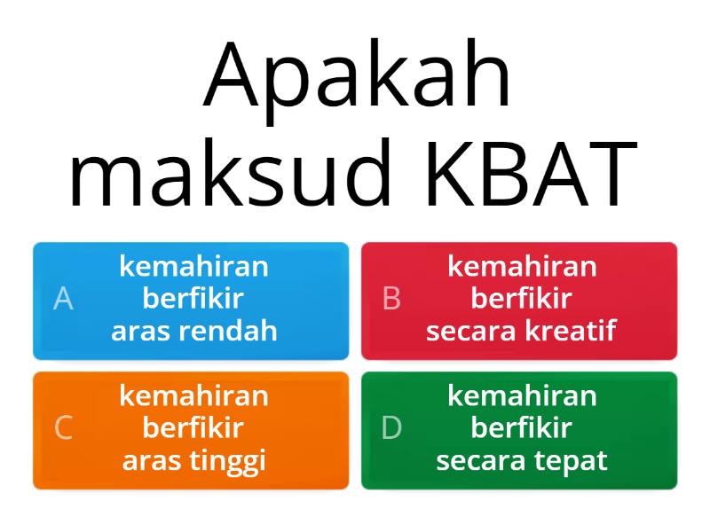 SOALAN KBAT - Quiz