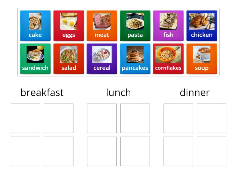 Meals Match - Group sort