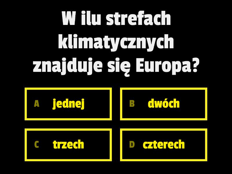 Zróżnicowanie Klimatyczne Europy - Test