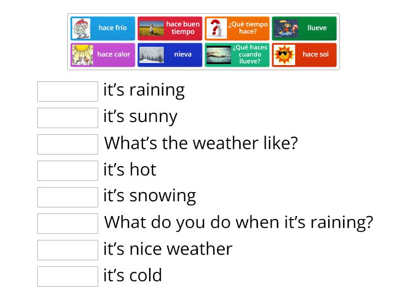 Viva 1 M2 U3 ¿Qué Haces Cuando Llueve? - Match Up