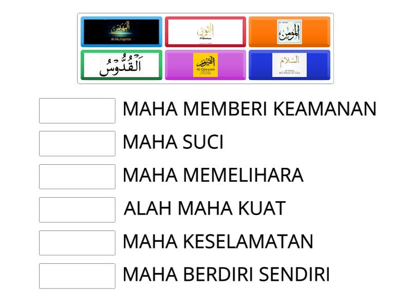 ASMAUL HUSNA KELAS 5 - Permainan Pencocokan