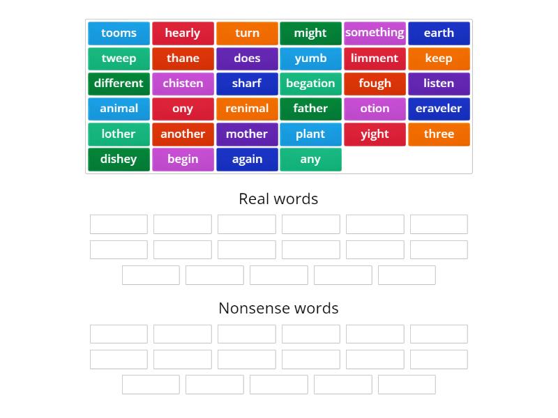 Spelling Games - Group sort