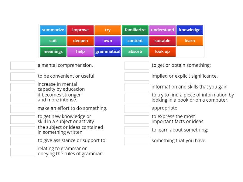 Verbs that take the infinitive match up