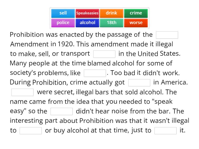 Prohibition - Missing word