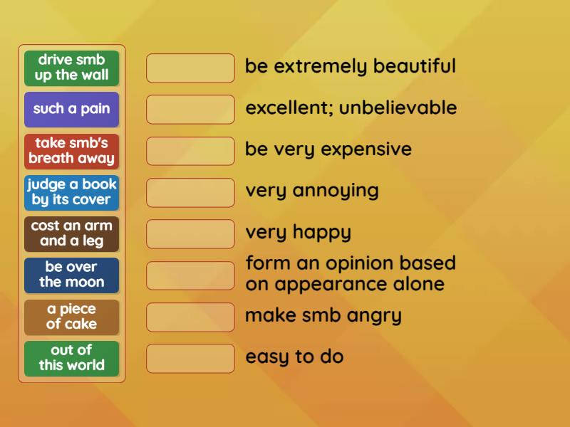 Roadmap B2 6A Idioms + Meanings Une las parejas