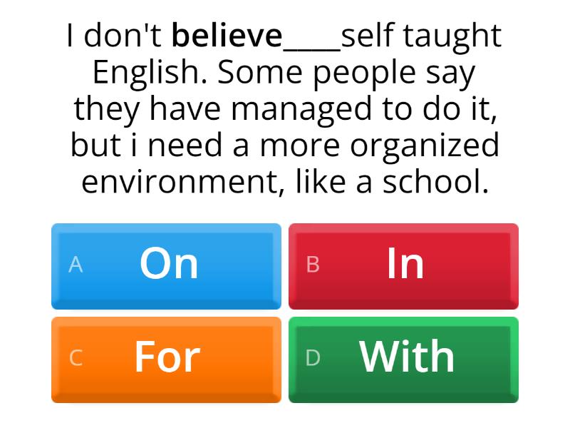 Preposition Challenge 1 Cuestionario