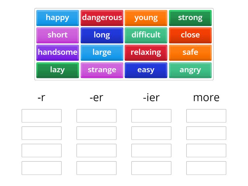 Comparative matching - Group sort