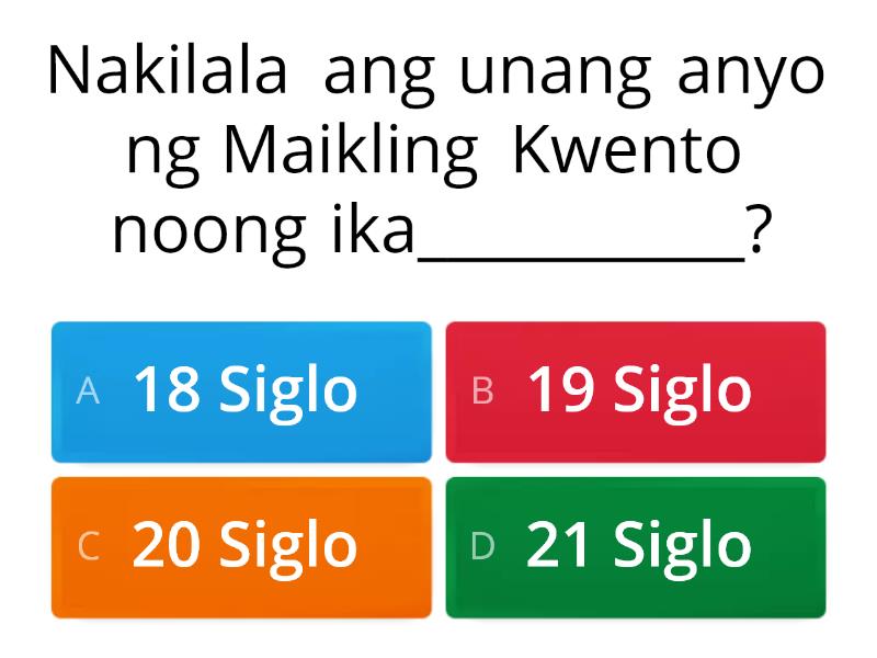 MAIKLING PAGSUSULIT SA MAIKLING KUWENTO AT NOBELANG FILIPINO - Quiz