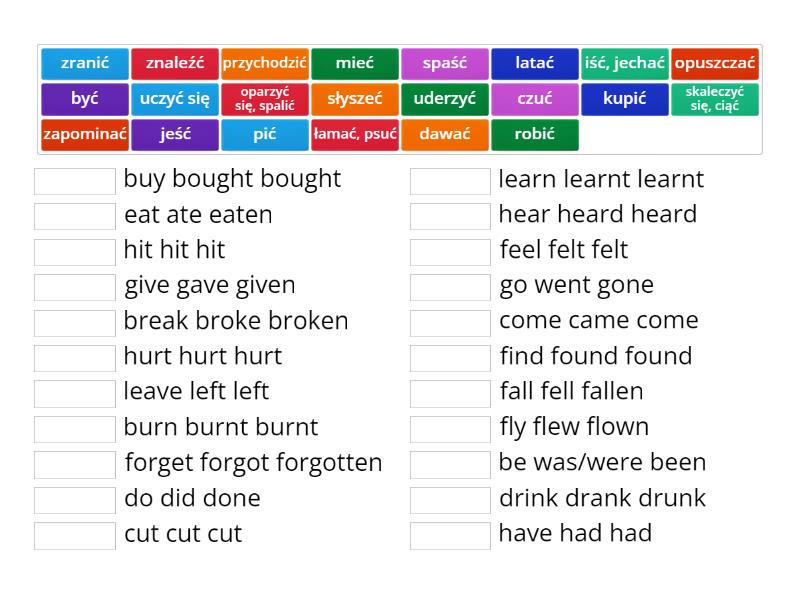 Irregular Verbs Brainy 6 Worksheet – RXFRF