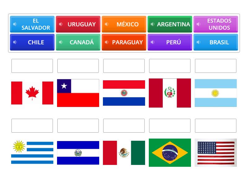 LOS PAÍSES Y SUS BANDERAS - Match up