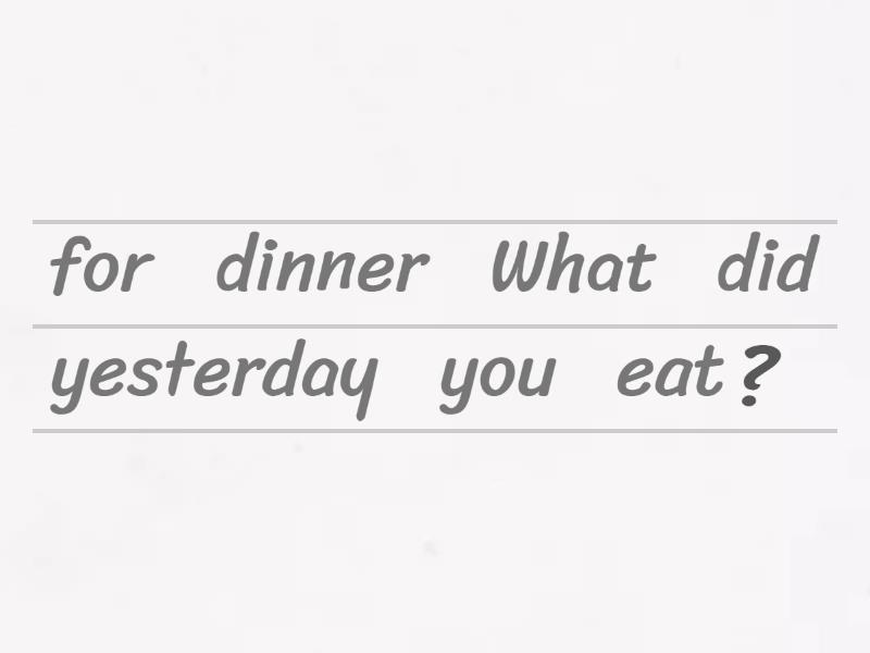 Special questions (past simple) - Unjumble