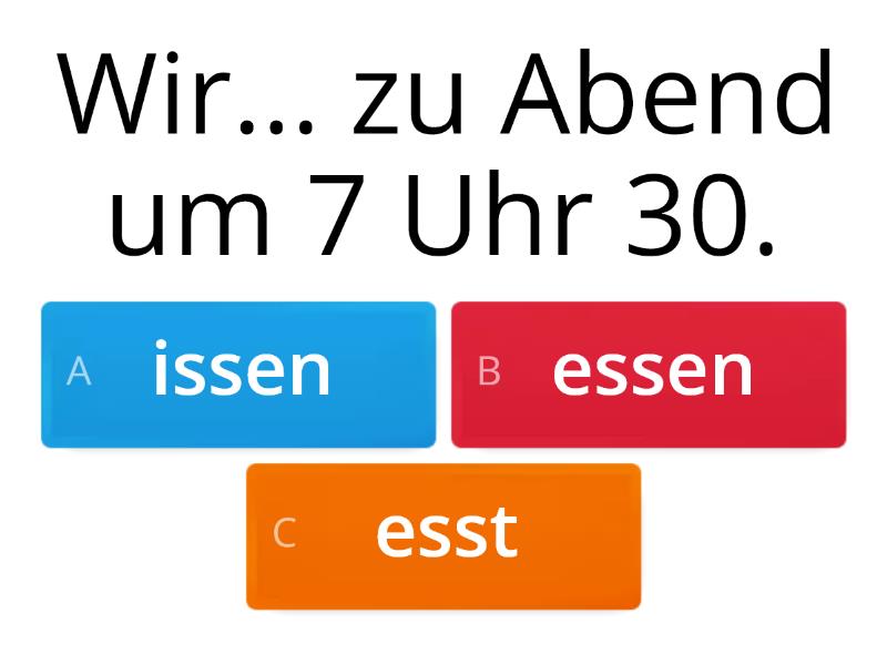 Starke Verben: Essen, Lesen, Fahren, Schlafen, Laufen, Fernsehen - Quiz