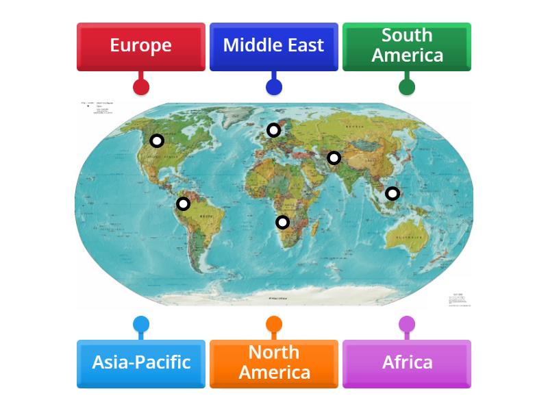World Map - Labelled diagram