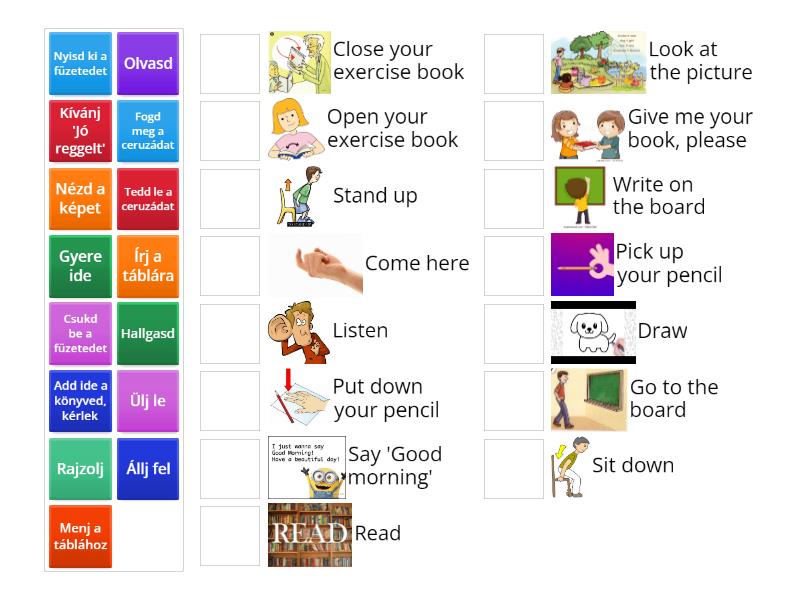Project 1 Classroom instructions - Match up