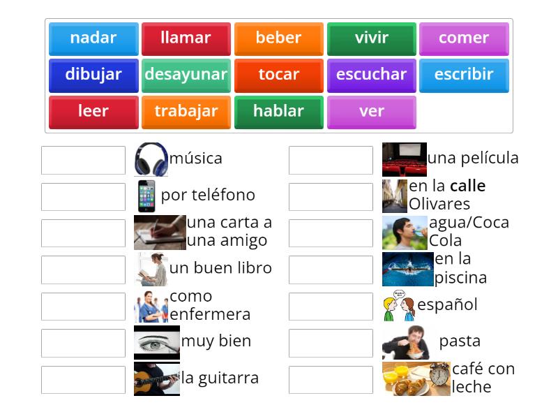 PRESENTE DE INDICATIVO - Verbos en español - Une las parejas