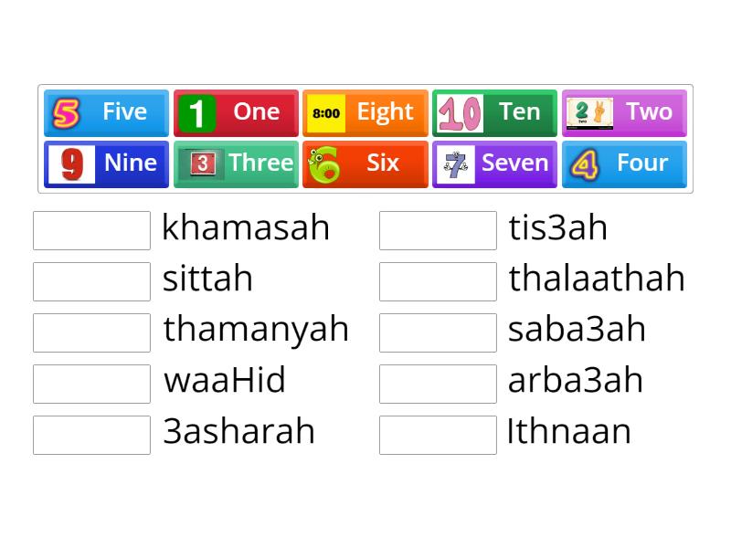 Arabic Numbers - Match Up