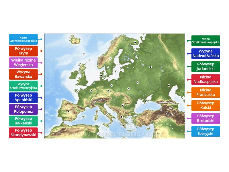 Półwyspy Wyżyny I Niziny Labelled Diagram 4969