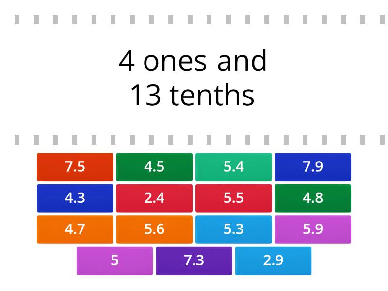 Non-standard Partitioning - Decimals - Find The Match