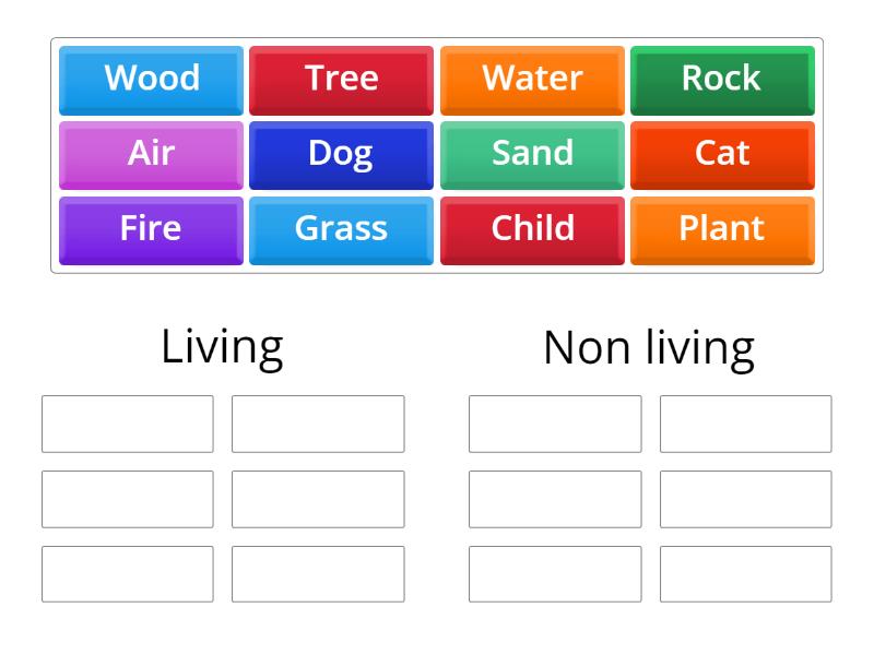 Living and non living things - Group sort