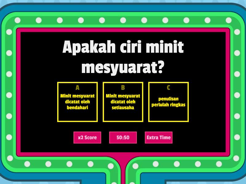 komunikasi tulisan (berita, laporan dan minit mesyuarat) - Gameshow quiz