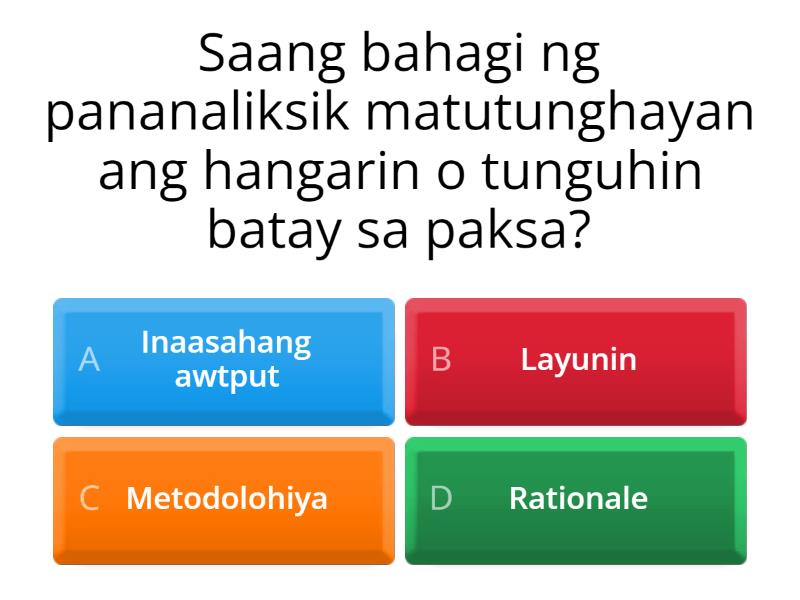 Pagtataya Sa Konseptong Papel - Quiz