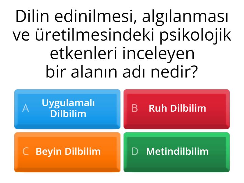 Dilbilim Dalları Kopyası - Quiz