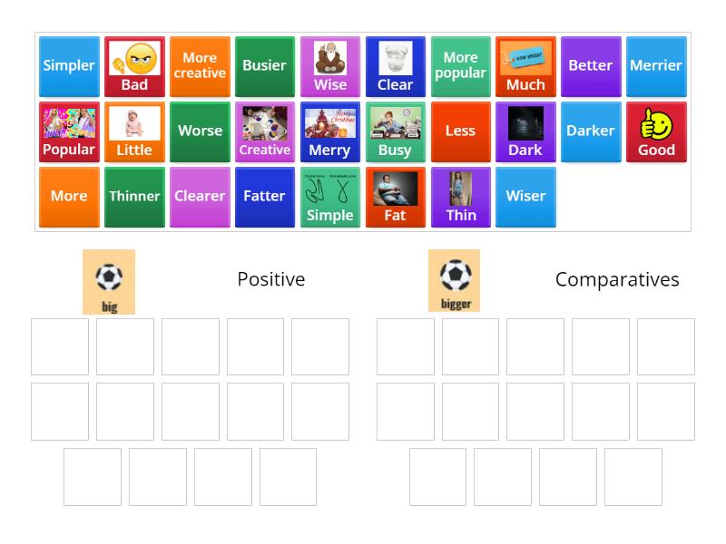 Comparative adjectives - Group sort