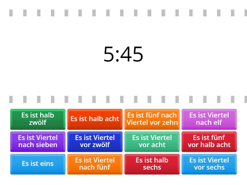 Uhrzeit - A1 - Find the match