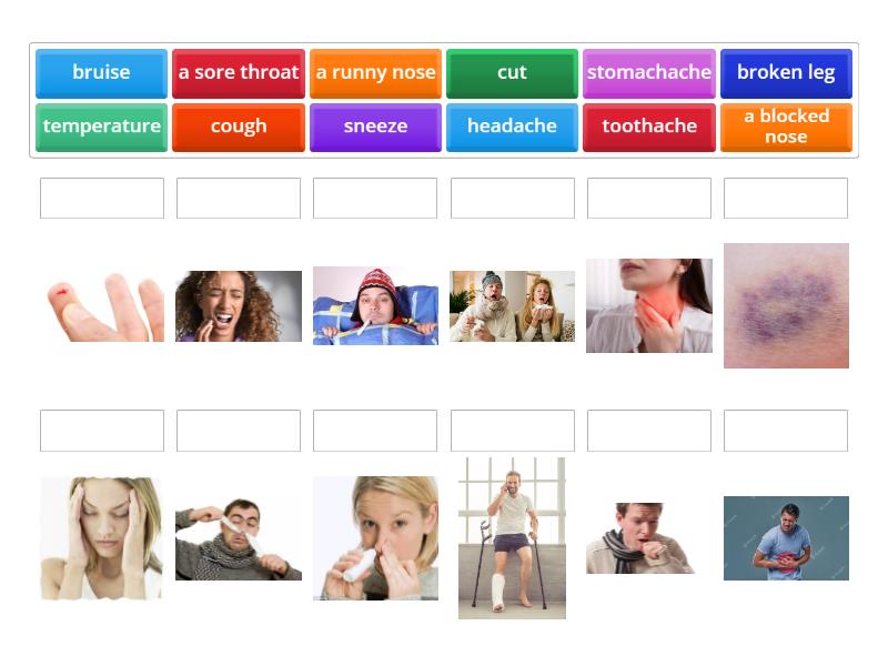 Image showcasing symptoms - Match up
