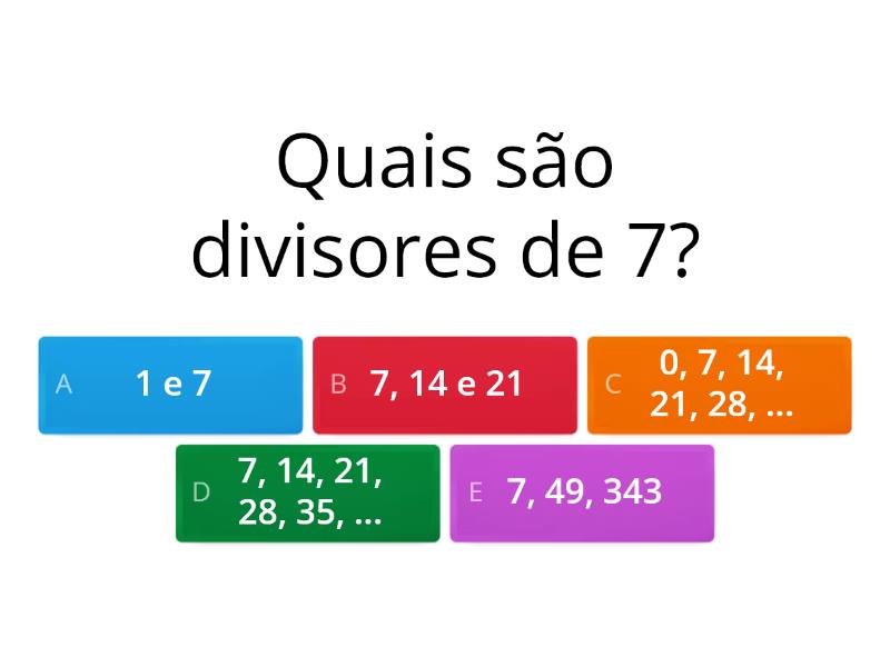 Divisores - Quiz