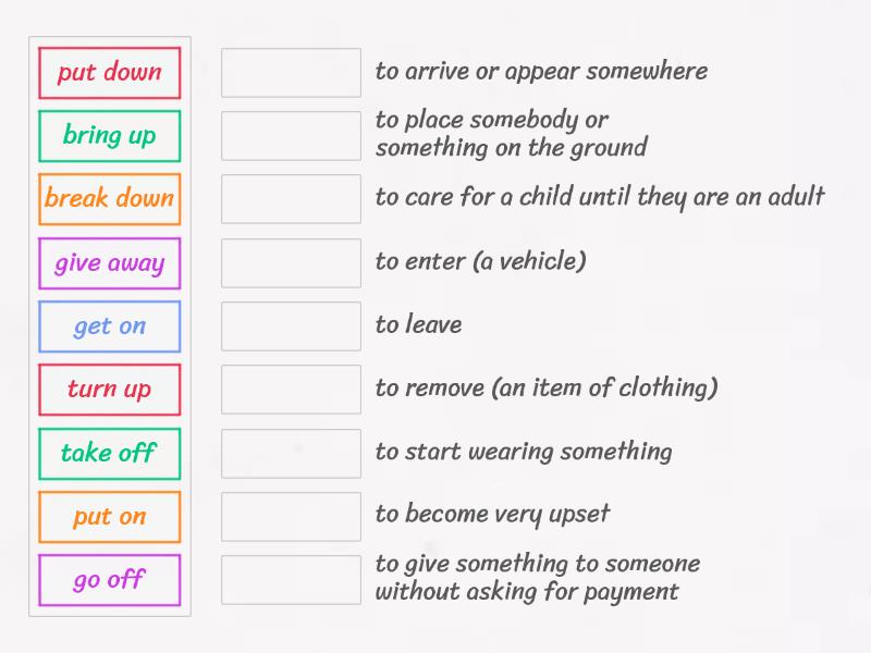 Phrasal Verbs Solutions Int - Match Up