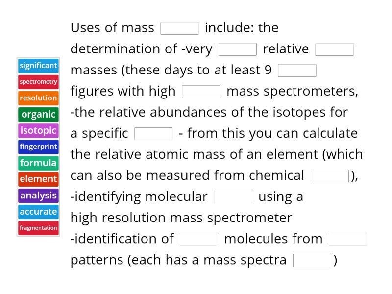 Yr Uses Of Mass Spectrometry Complete The Sentence