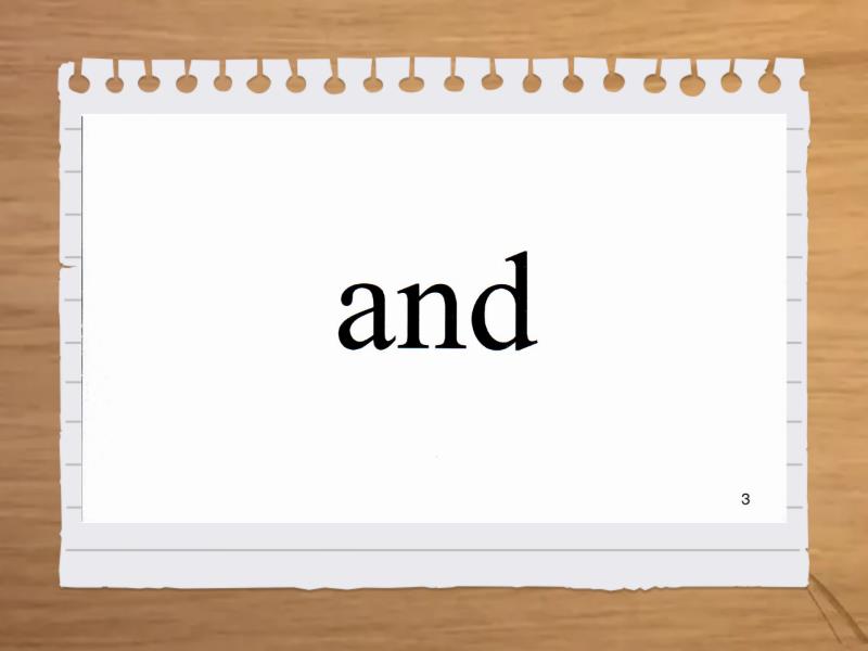 Instant Words 1-10 - Flash cards