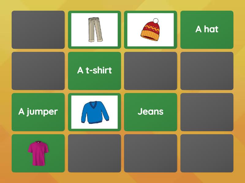 CLOTHES (Memory game) - Matching pairs