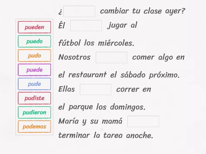 Verbo: poder - Complete the sentence
