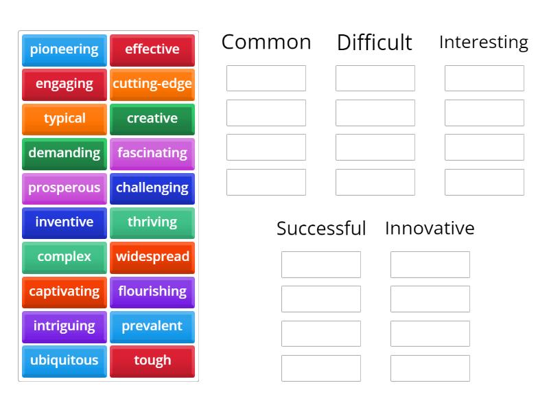 General Adjectives - Group sort