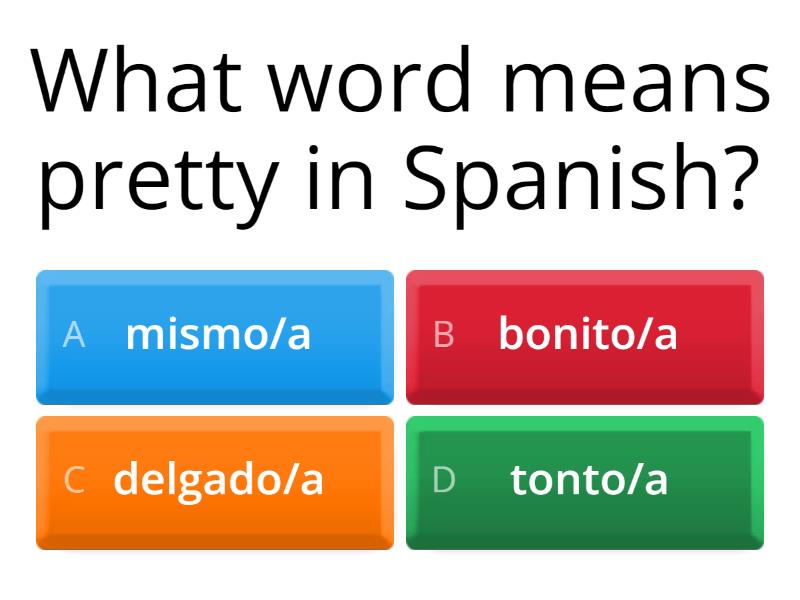 los-adjetivos-spanish-words-quiz