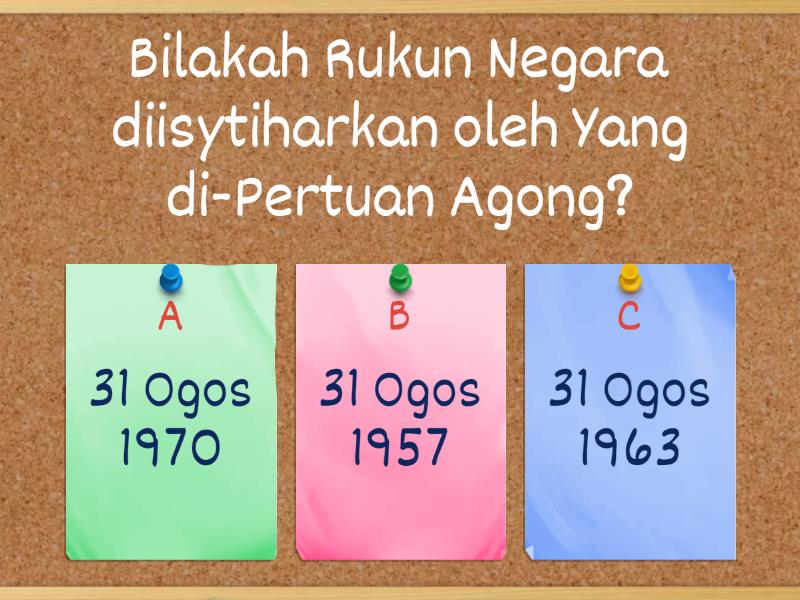 SEJARAH TAHUN 6 Unit 3 Rukun Negara Ideologi Kita - اختبار تنافسي