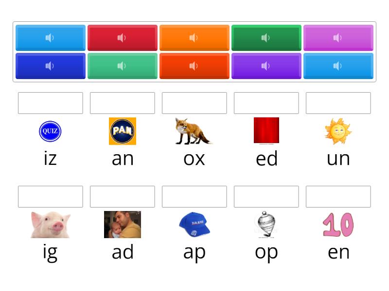 Phonic-short vowels - Match up