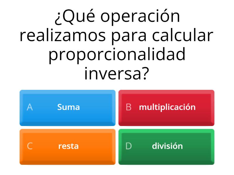 Proporcionalidad Inversa - Cuestionario