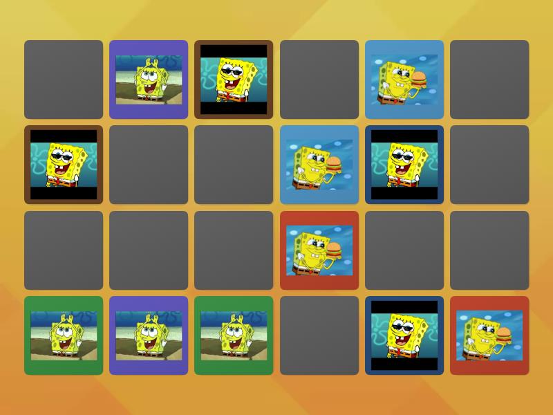 try finding all the spongebob matches! - Matching pairs