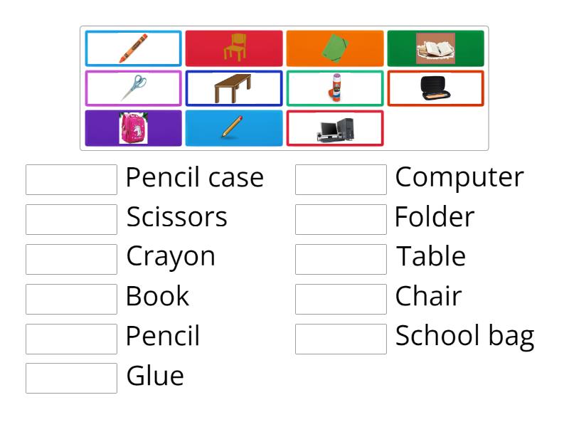 School objects - Match up
