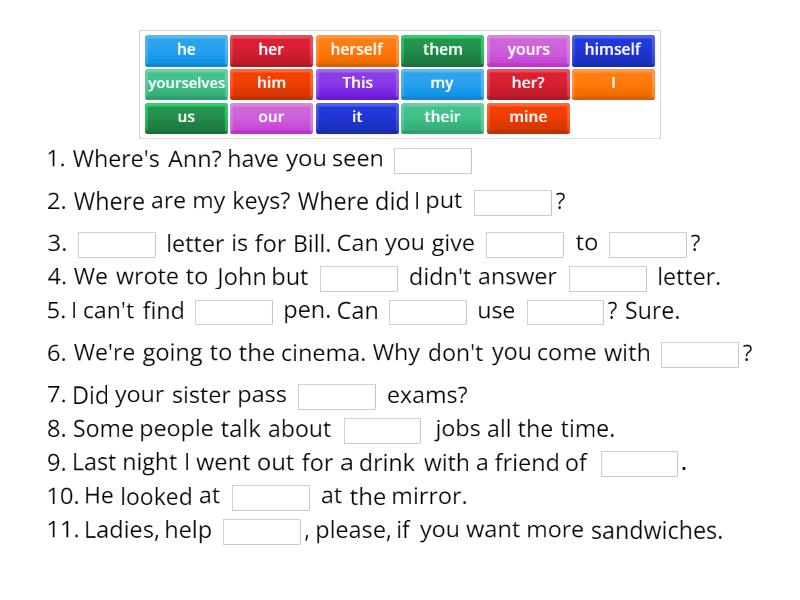 Pronouns part 2 - Missing word